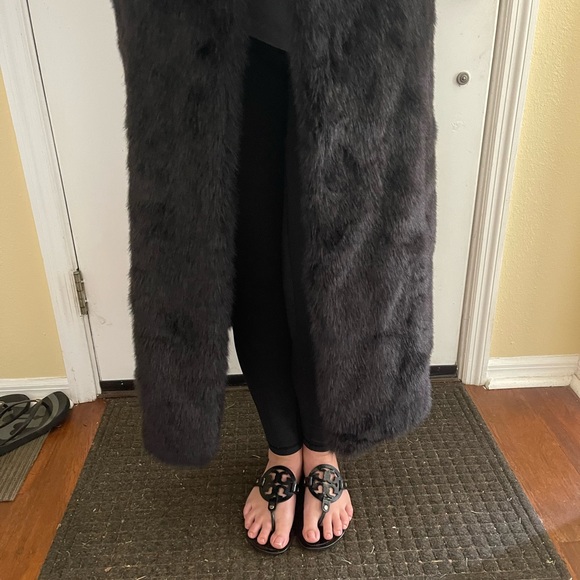 Brand new-never worn- faux fur black “mink” full length coat. - Picture 7 of 9